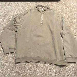 Beige Half-Zip Crewneck